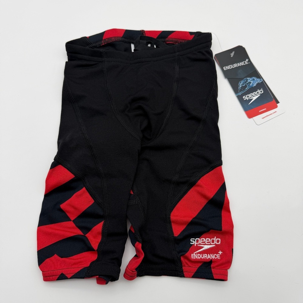 Speedo Vortex Maze Jammer ML Mens/Youth 22 Endurance+ Red Black Swim
